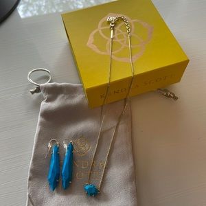 KENDRA SCOTT turquoise earrings and necklace set